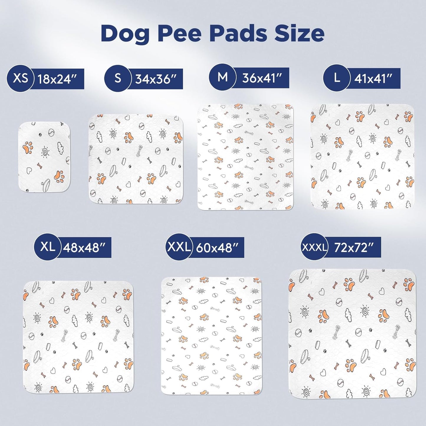 Washable Pee Pads for Dogs, 2 Pack Large 48"x48" Super Absorbent Reusable Pads for Dog Training Pads, 100% Waterproof Non-Slip Pee Pads Whelping Pads Dog Playpen Pads Crate Mat Bed Pads Dog Products