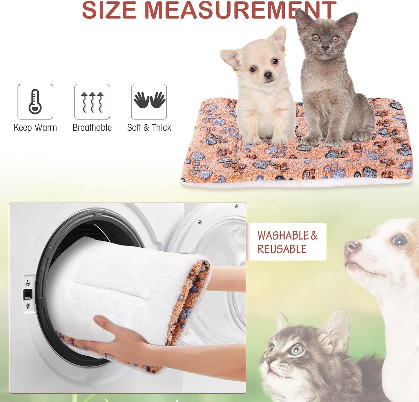 Tuanse 4 Pack Ultra Soft Dog Cat Bed Mat with Cute Prints Reversible Fleece Dog Crate Kennel Pad Cozy Washable Thickened Hamster Guinea Pig Pet Bed Mat for Small Animals(13 x 19 Inches,Vivid Color)