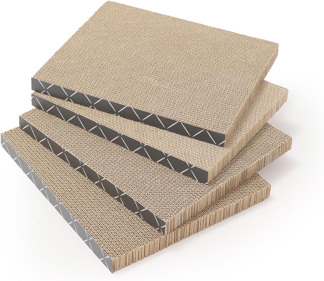 HIDE & SCRATCH Cat Scratcher Pad Pack; Cat Scratch Pad Refills for Hide & Scratch Scratcher Box (4 Count)