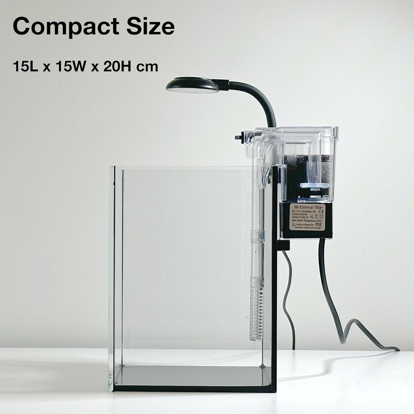 Nano Aquarium Kit,1.5 Gallon Rimless Small Glass Tank with Filter, Aquarium Light, and Aquascaping Decorations, for Home and Office (Black Tank - Rock, Small)