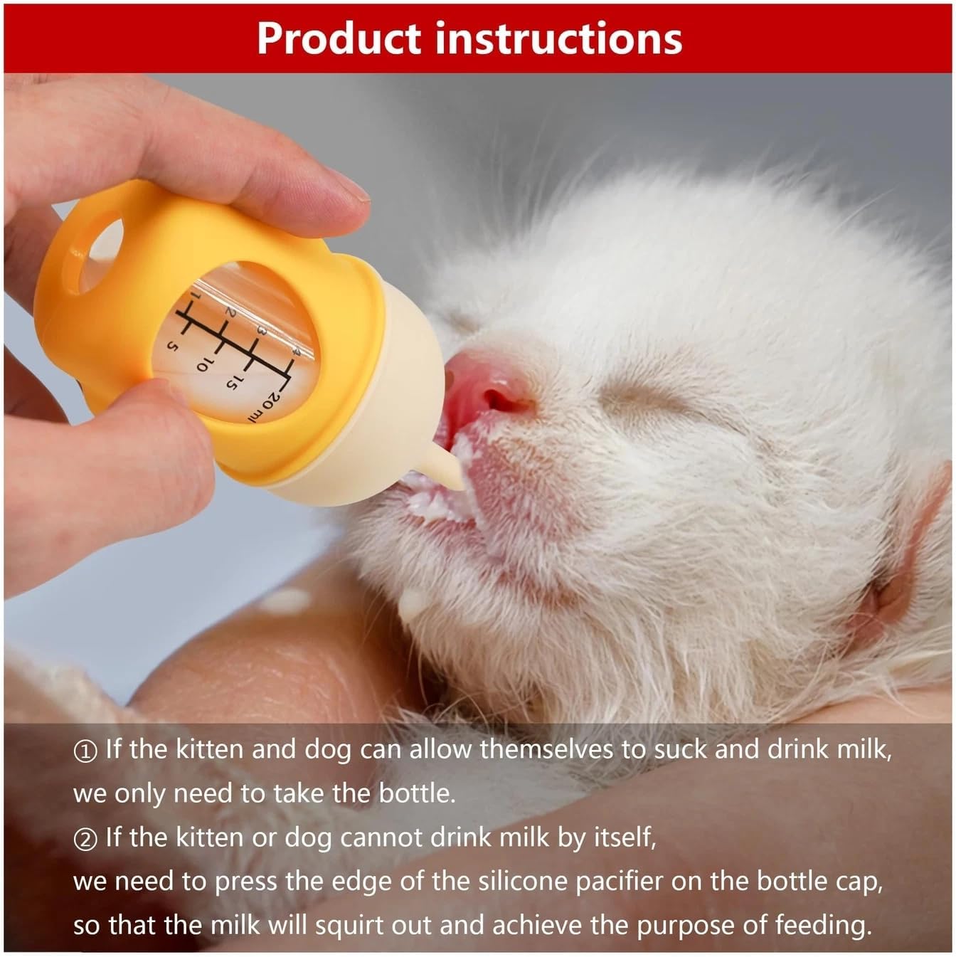 1Pc 20ml Yellow Pet Feeding Bottle for Puppies and Kittens, Silicone Current Limiting Puppy Kitten Bottles for Nursing