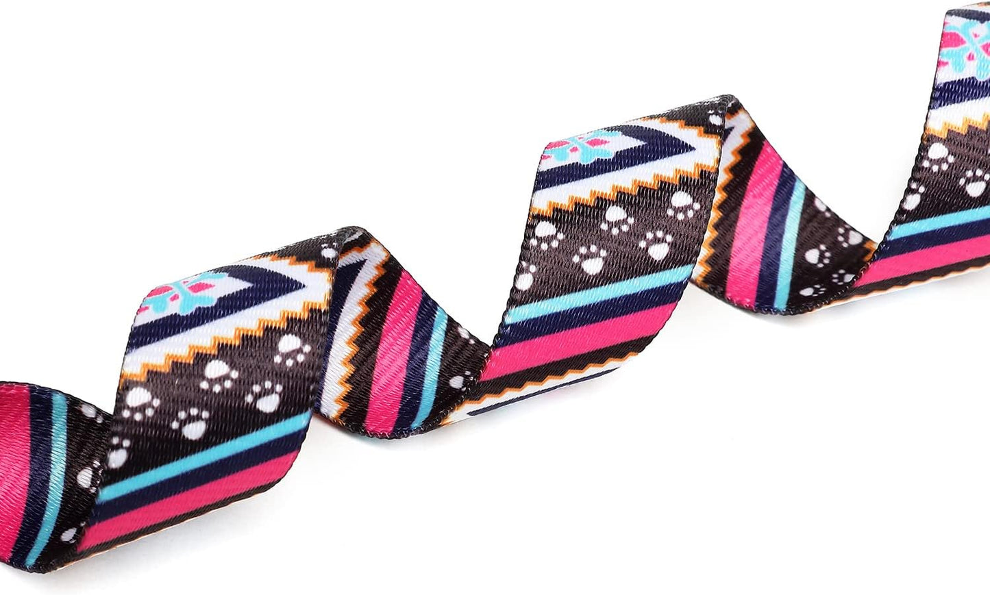 Mercano Adjustable Dog Collar - Special Design Patterns, Soft Nylon Comfortable Durable Pet Collar for Small Medium Large Dogs (L, Ethnic Pink)