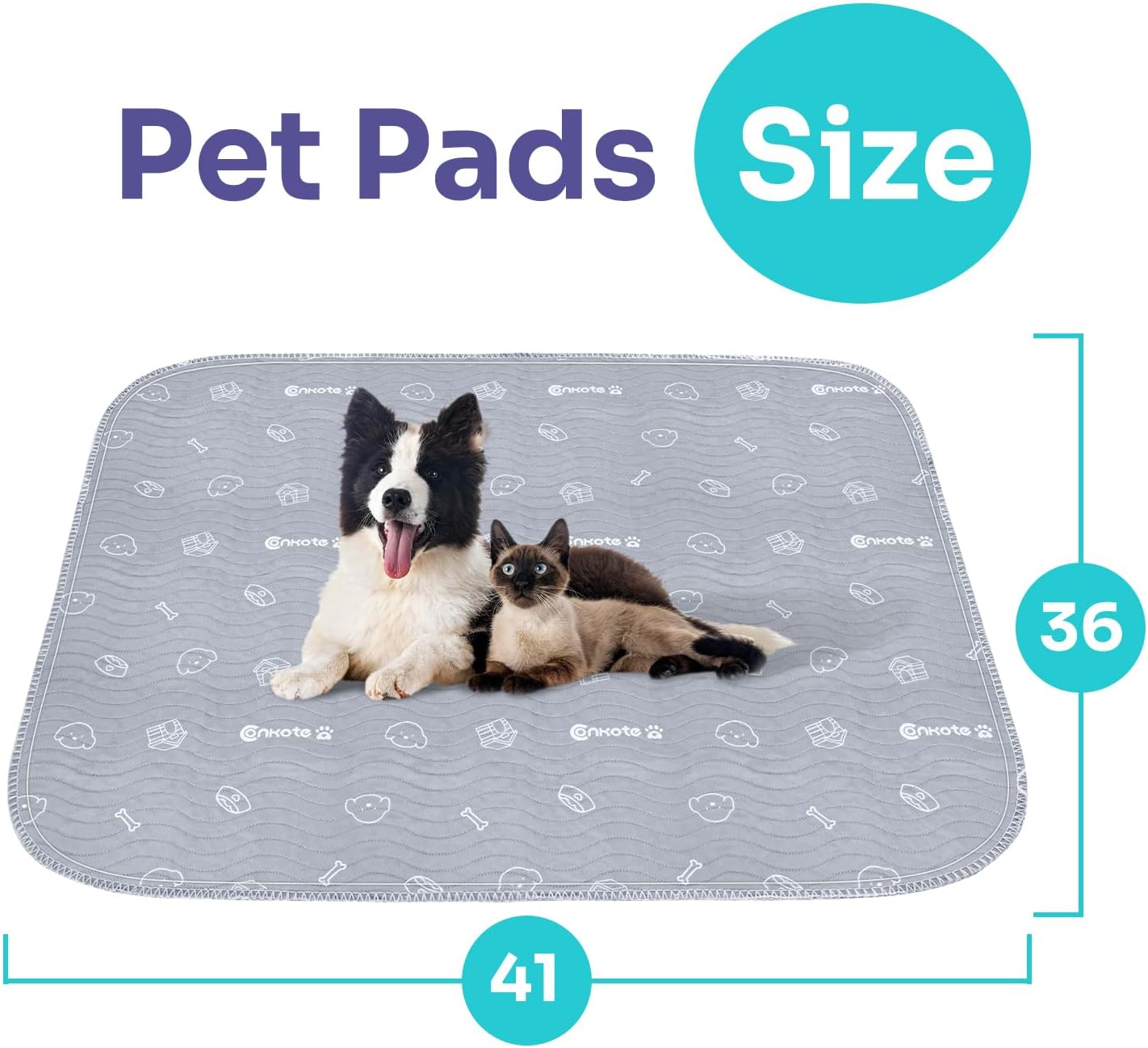 Washable Pee Pads for Dogs 2 Pack , 36"x41" Super Absorbent Reusable Puppy Pad Non-Slip Dog Playpen Mat Waterproof for Puppy Training, Potty, Playpen,Incontinence