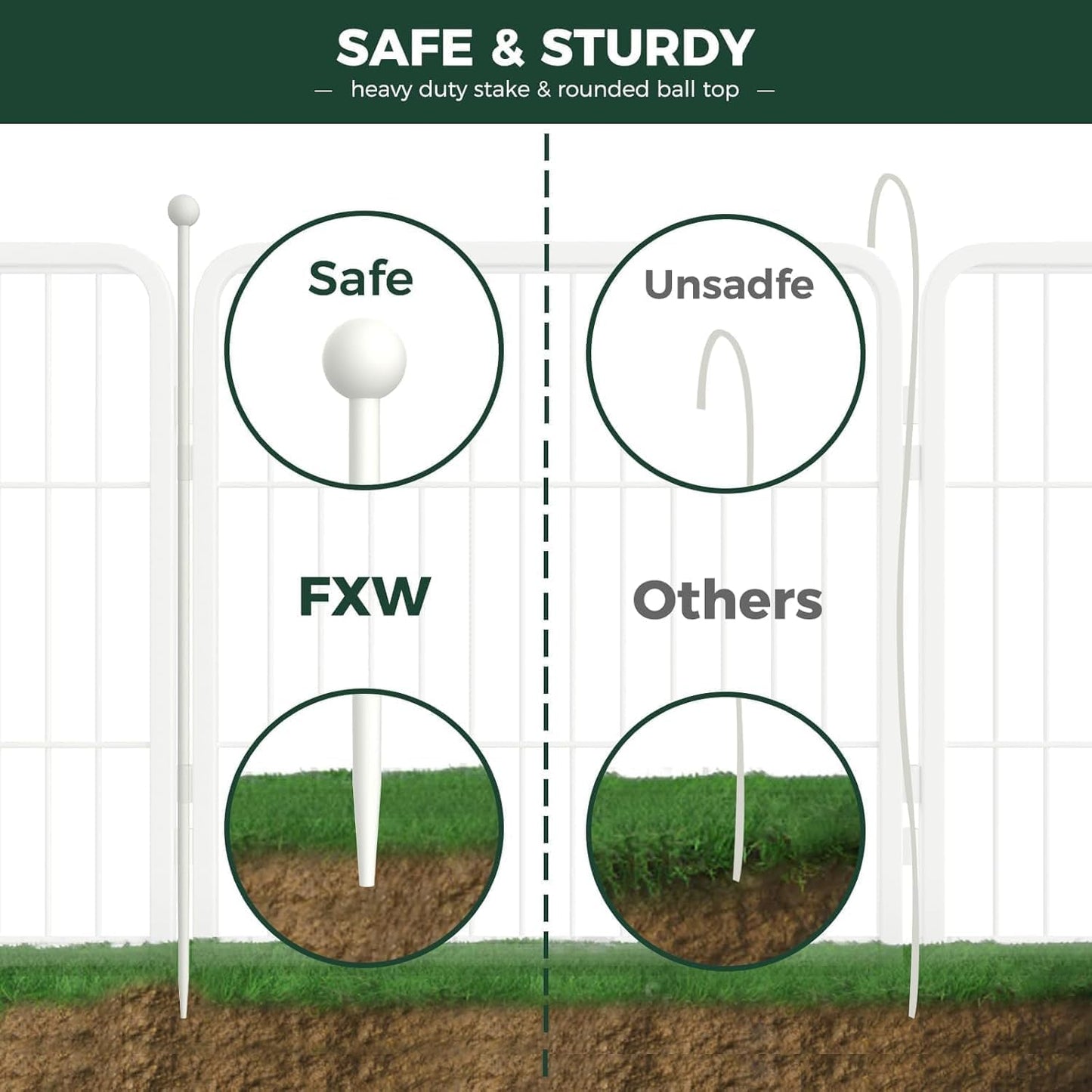 FXW Rollick Unleashed Dog Playpen for Indoor, Yard, RV Camping, 45 inch 32 Panels for Large Dogs, White│Patented