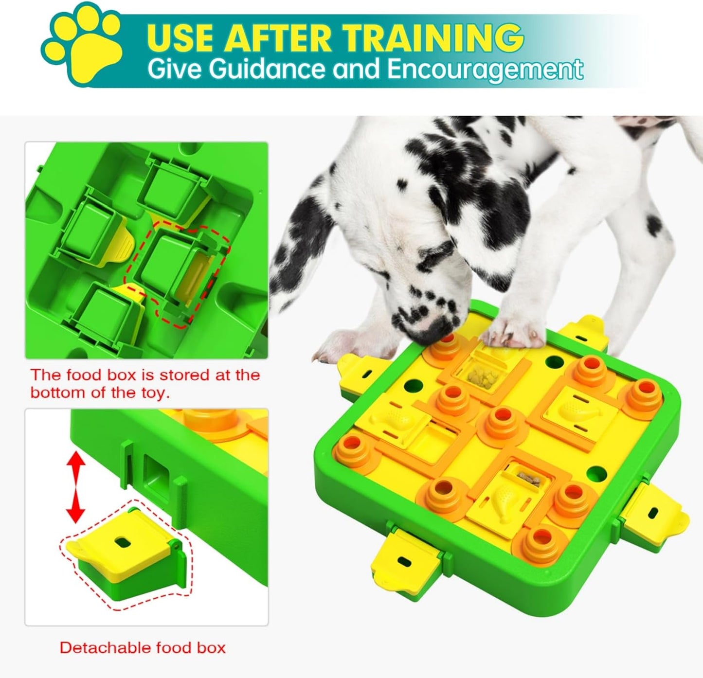 Dog Puzzle Toy Mental Stimulation - Level 3 in 1 Dogs Food Feeder Puzzle, Dog Treat Puzzle Feeder (Advanced-Green Board)