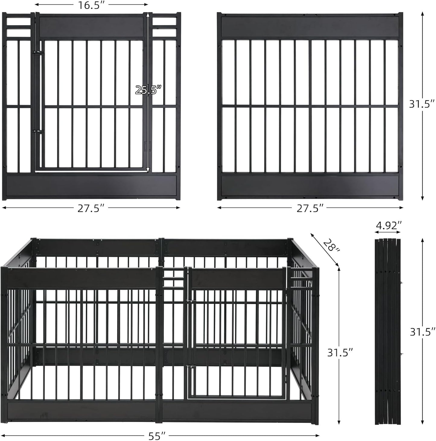 Dog Playpen, 31.5" Height Dog Pen Indoor, Heavy Duty, Safe and Sturdy, Furniture Style Puppy playpen
