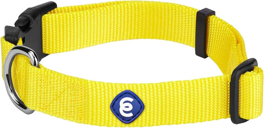 Blueberry Pet Essentials X-Small Dog Collar in Blazing Yellow | Adjustable & Eco-Friendly Durable Nylon Strap | Classic Collar for X-Small Dogs, Boy & Girl Pets