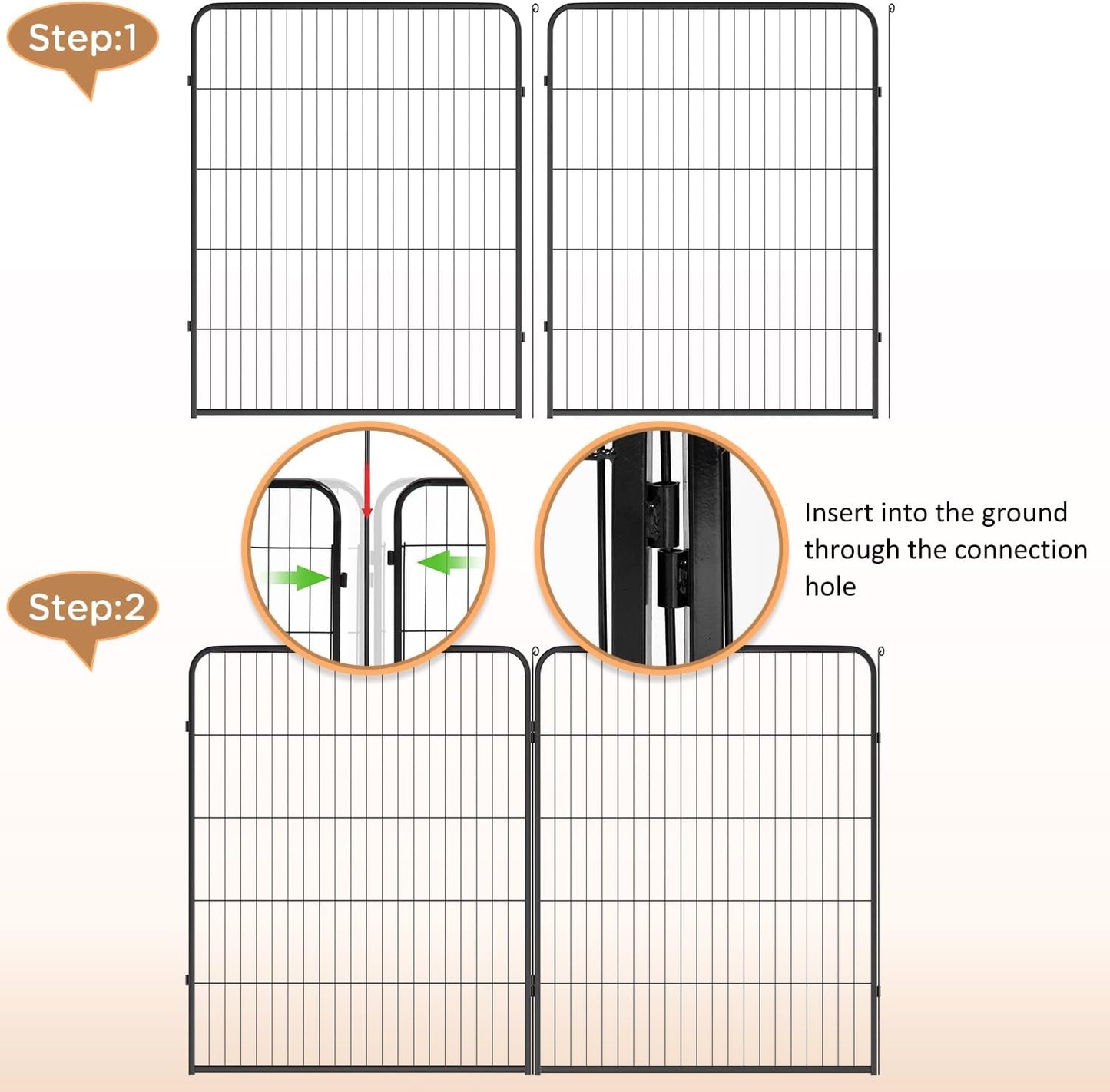 BestPet Dog Playpen Indoor 40 inch 4 Panels Metal Dog Pen Pet Dog Fence Outdoor Exercise Pen with Doors,Pet Puppy Playpen for RV Camping Yard, Black