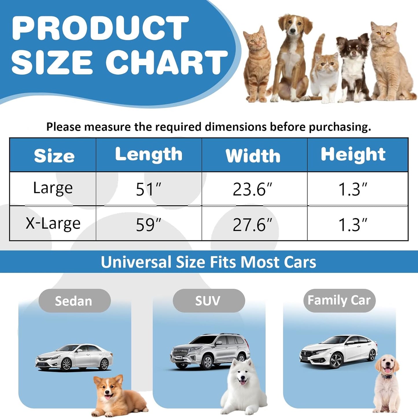 VClife Dog Bed for Car Backseat Anti Slip Pet Travel Bed, Soft Furry Cat Pet Bed Mat Washable Seat Cover for Car, Floor, Sofa, Portable Blanket, Custom Fit for Backseat Extender (Dark Gray, 59"×27.6")