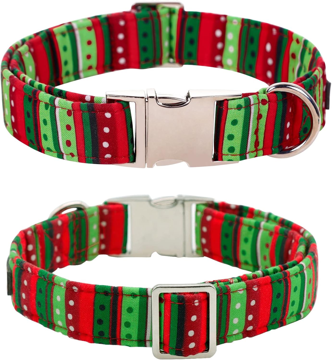 Lionet Paws Christmas Dog Collar with Bowtie, Dog Sailor Bow Collar with Metal Buckle for Dogs, Adjustable Comfortable Dog Collar Girl Gift, XL, Neck 16-26 in