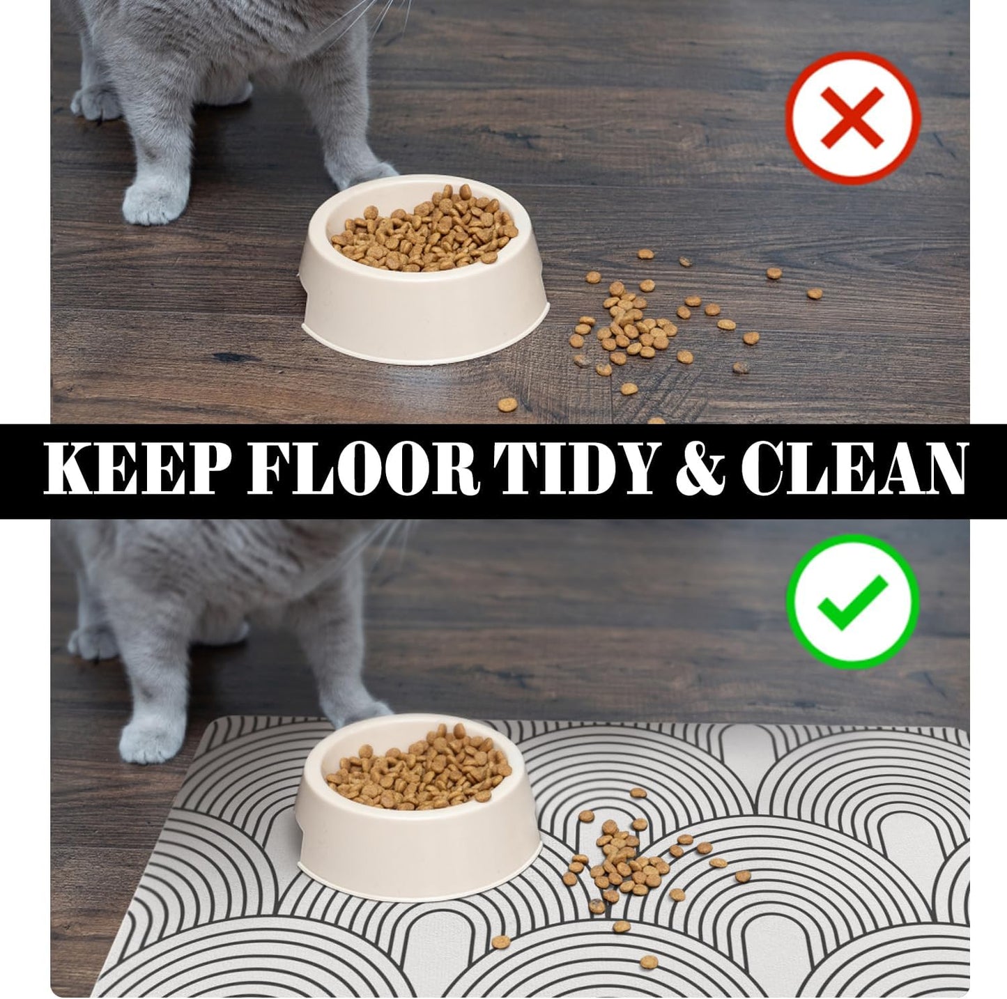 Personalized Dog Food Mat for Floors Absorbent, Custom Pet Cat Food Mat - Quick Dry Dog Bowl Mats for Food and Water Pet Supplies