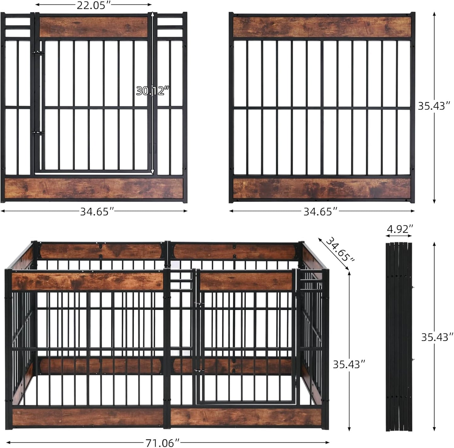 Dog Playpen, 35.4" Height Dog Pen Indoor, Heavy Duty, Safe and Sturdy, Furniture Style Puppy Pen