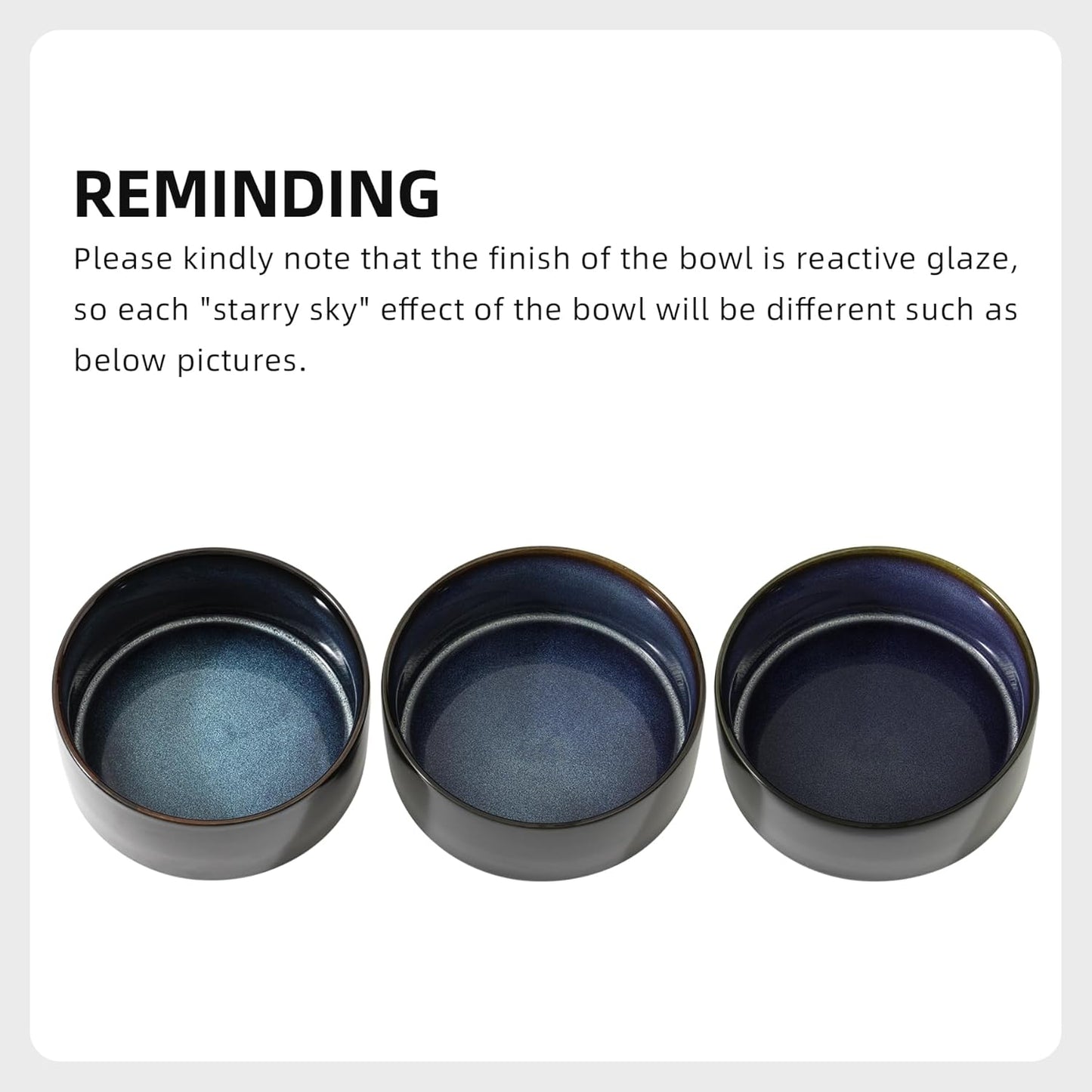 Ceramic 7.3inch Raised Dog Bowl Set, Elevated with Wooden Stand, Food and Water Bowl for Medium Breed Dogs, Weighted Dog Dishes, Pet Feeder(Starry Sky)