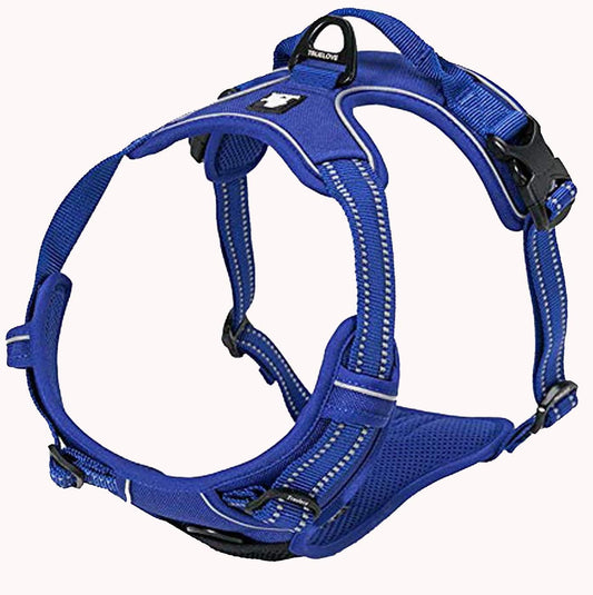 TRUE LOVE Adjustable No-Pull Dog Harness Reflective Pup Vest Harnesses Comfortable Control Brilliant Colors Truelove TLH5651(Royal Blue,L)