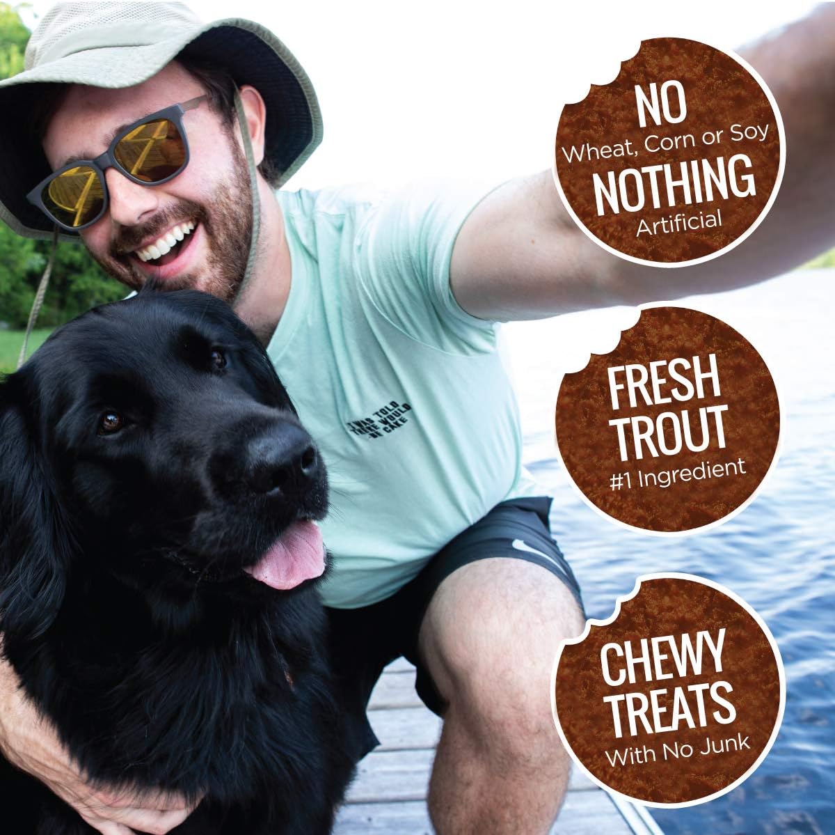 Smart Cookie All Natural Soft Dog Treats - Trout & Apple - Healthy Dog Treats for Allergies, Sensitive Stomachs - Chewy, Grain Free, Human-Grade, Made in The USA - 5oz Bag