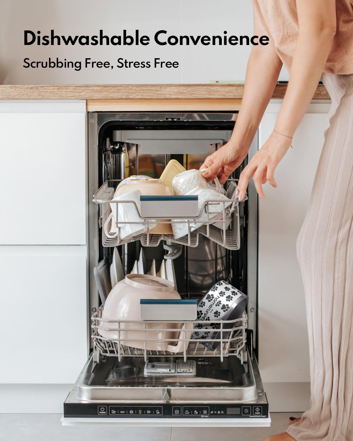 Dog Bowl, HomeRunPet Dog Food Water Bowl with Non-Slip Rubber Base, Metal Insulated Stainless Steel Dog Bowls, Double Wall Dog Bowl for Small Medium Large Dogs, Durable, Dishwasher Safe, 32oz