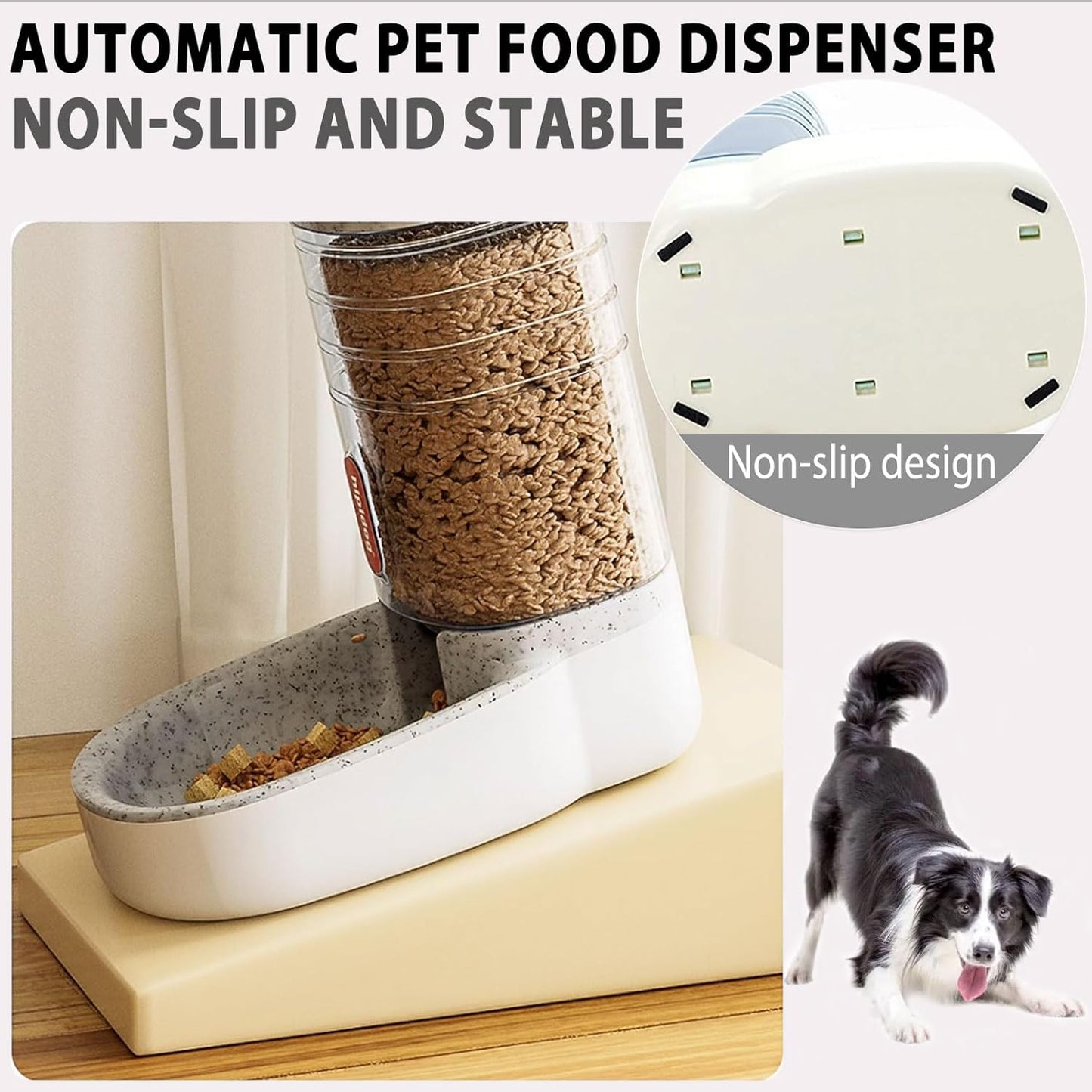 kathson Automatic Replenish Dog Food Dispenser Station,Easily Clean,1 Gallon Gravity Feeder Cat Eating Bowl,Large Capacity Pet Self Feeding for Dogs, Cats Small Pets Puppy Kitten Rabbit Bunny