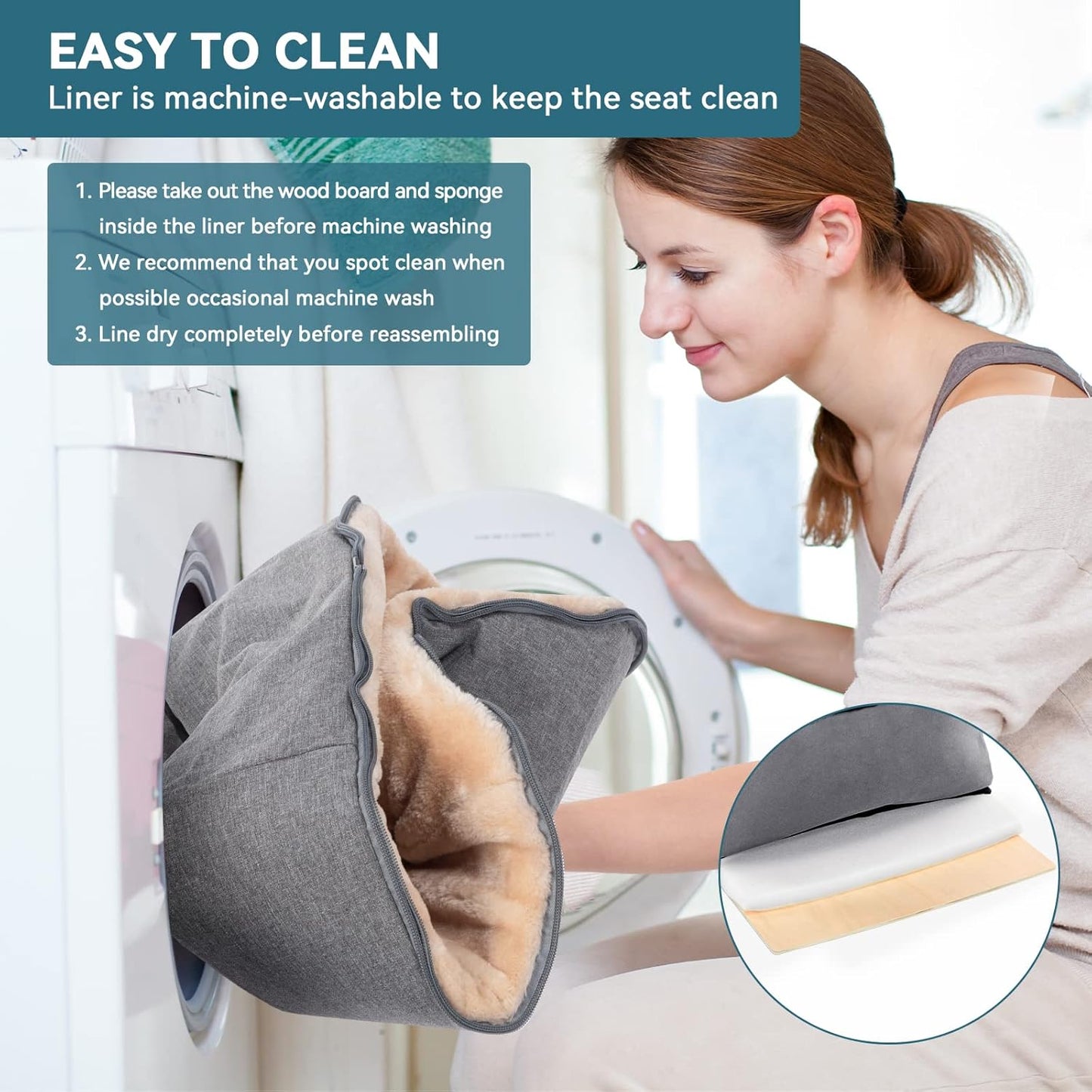 Petsfit Small Dog Car Seat, Pet Travel Car Booster Seat with Safety Belt, Washable Double-Sided Cushion and Storage Pocket for Small Pet (Small, Light Grey)