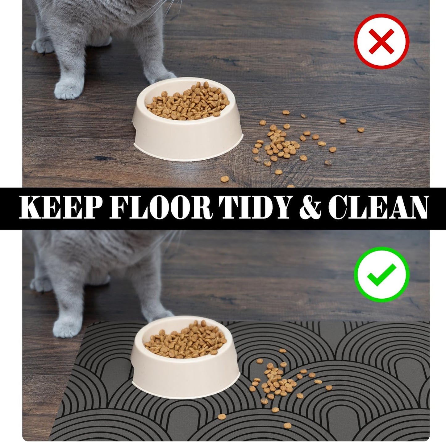 Dog Food Mats for Floors Absorbent, Pet Cat Food Mat - Quick Dry Dog Bowl Mats for Food and Water, Eco-Friendly Boho Pet Supplies