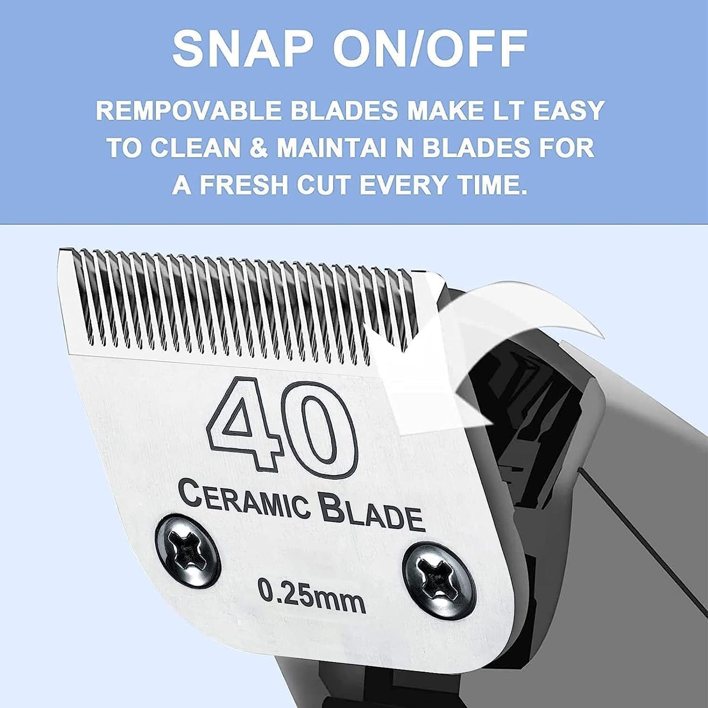 3PCS 40 Blades Dog Grooming Replacement Blades Compatible with Andis Dog Clipper,Ceramic Blade & Stainless Steel Blade