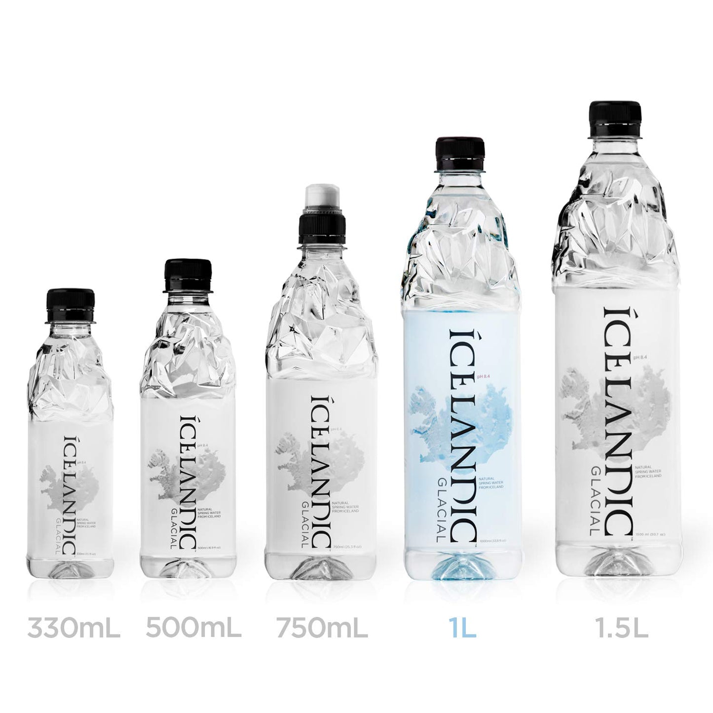 Icelandic Glacial Natural Spring Alkaline Water, 33.81 Fl Oz (Pack of 12), 405.6 Fl Oz