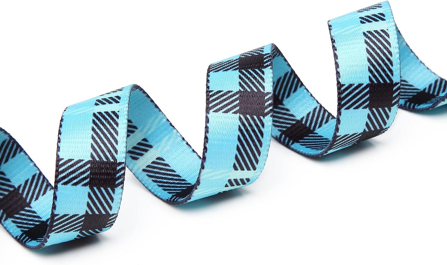 Mercano Adjustable Dog Collar - Special Design Patterns, Soft Nylon Comfortable Durable Pet Collar for Small Medium Large Dogs (M, Blue Plaid)