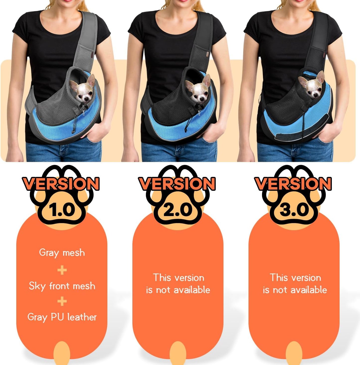 YUDODO Pet Dog Sling Carrier Breathable Mesh Travel Safe Sling Bag Carrier for Dogs Cats