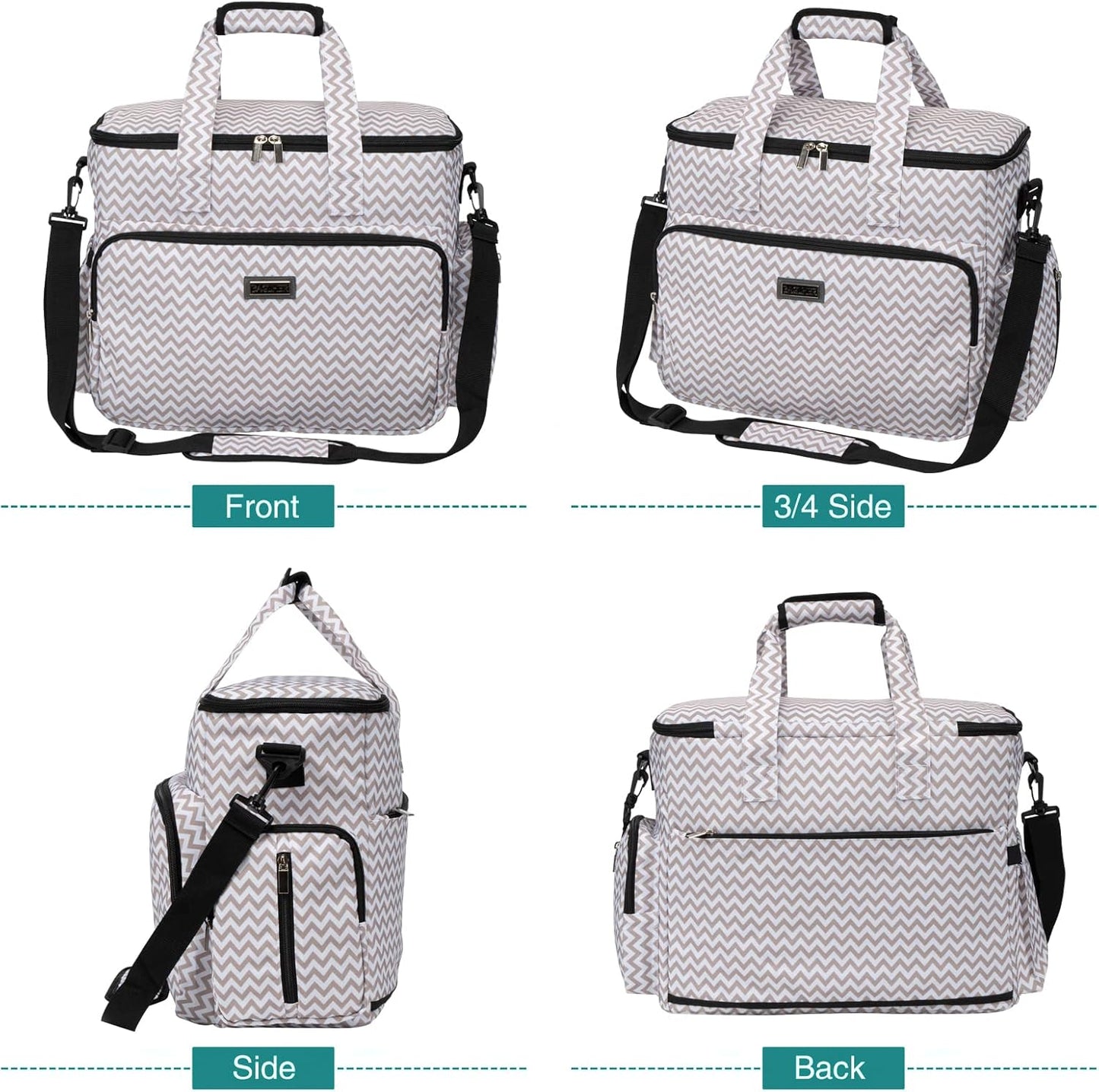 BAGLHER Dog Travel Bag, Pet Travel Bag (All Pet Travel Supplies), with 2 Pet Food Containers and 2 Collapsible Silicone Bowls; Essential Kits for Pet Travel BLW