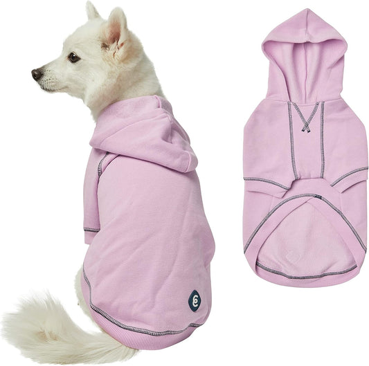 Blueberry Pet Essentials Hoodie – 14″ Soft French Terry Sweatshirt with Hood, Coral Pink, Award‑Winning Small‑Dog Jersey