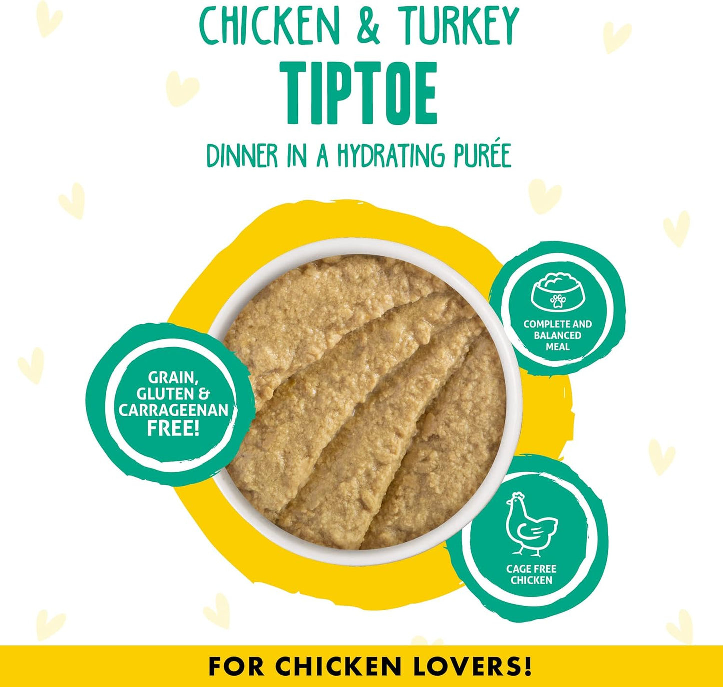 B.F.F. PLAY - Best Feline Friend Paté Lovers, Aw Yeah!, Chicken & Turkey Tiptoe with Chicken & Turkey, 3oz Pouch (Pack of 12)