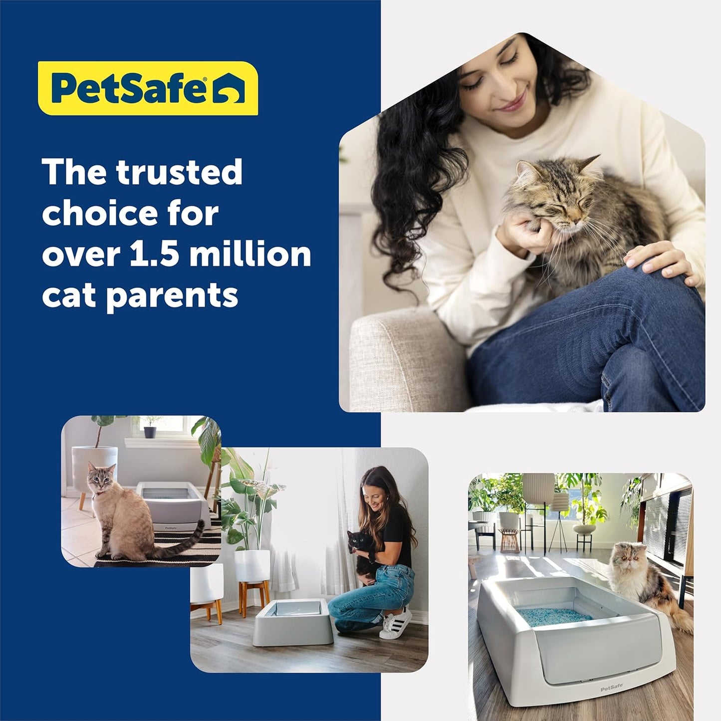PetSafe ScoopFree Disposable Crystal Cat Litter Tray - Easy Cleaning Box - Refill Tray for Electric Litter Box - Fragrance Free - 4.3 lb Bags - 6 Pack