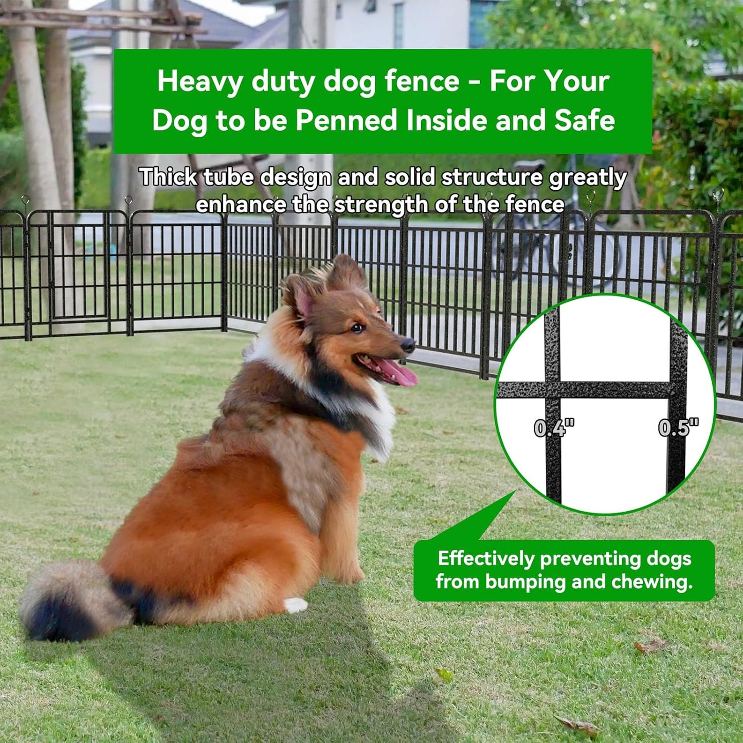 Dog Playpen Outdoor 24 Piece Panels Heavy Duty Dog Fence 32" Height with Thick Pipe Anti-Rust with Doors Portable for RV Camping Yard, Total 54FT, 227 Sq.ft, Snowy Black