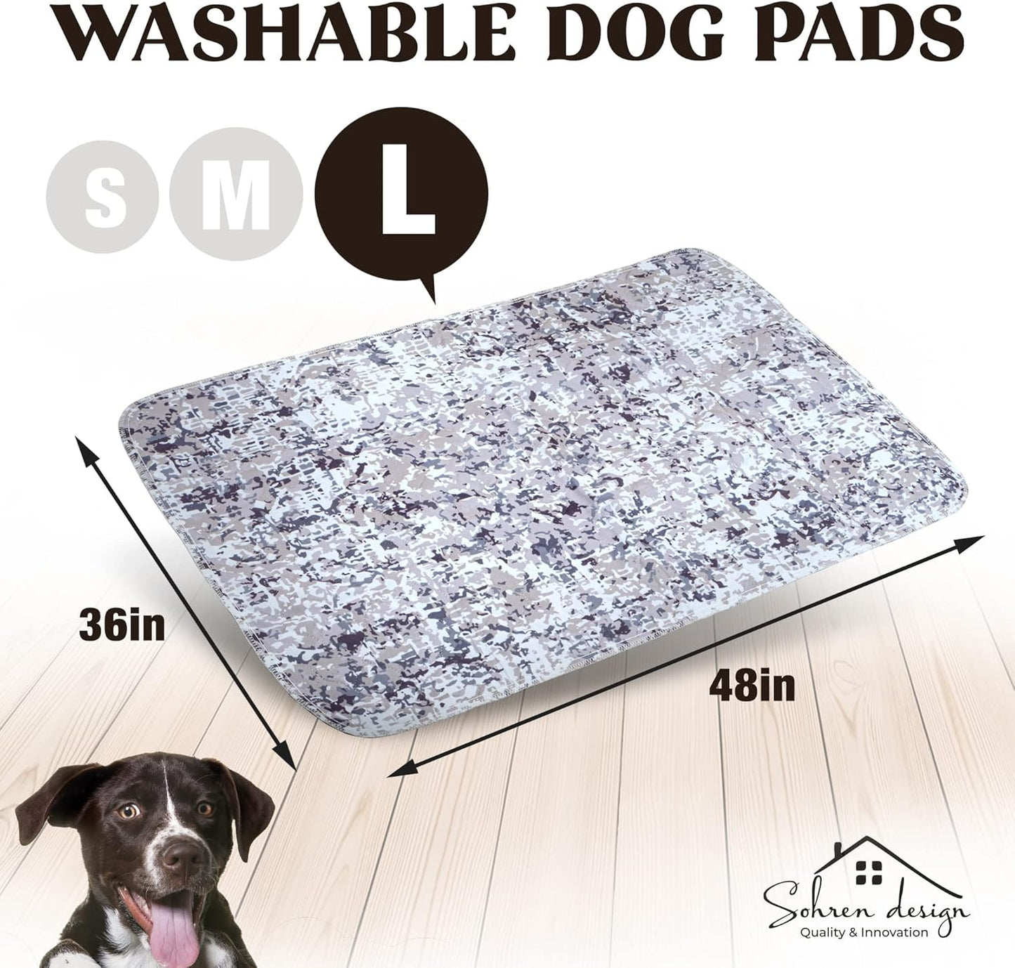 Washable Pee Pads for Dogs (2-Pack) Reusable Dog Pee Pads Washable - Pet Mats for Floor Waterproof, Whelping Pad, Potty Pads for Dogs, Crate Liner for Small, Medium, Large Pets (36" x 48")