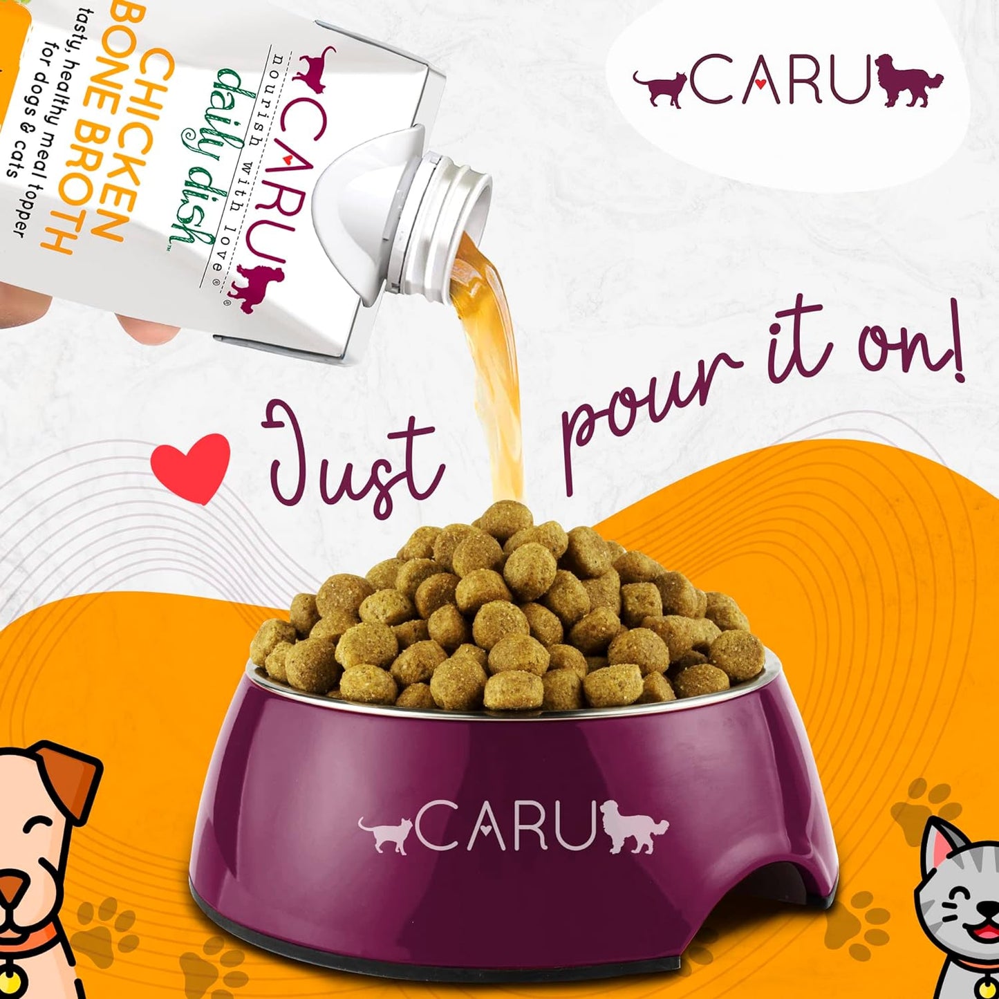 CARU Daily Dish Chicken Broth Meal Topper for Dogs and Cats - 1.1 lbs