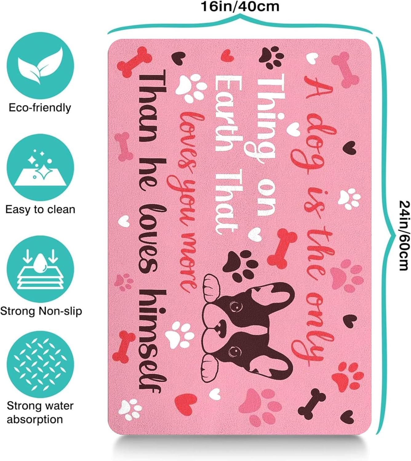 Pet Feeding Mat for Floors Waterproof Dog Mat for Food and Water Absorbent Quick Dry Non Slip mat for Cat Bowls