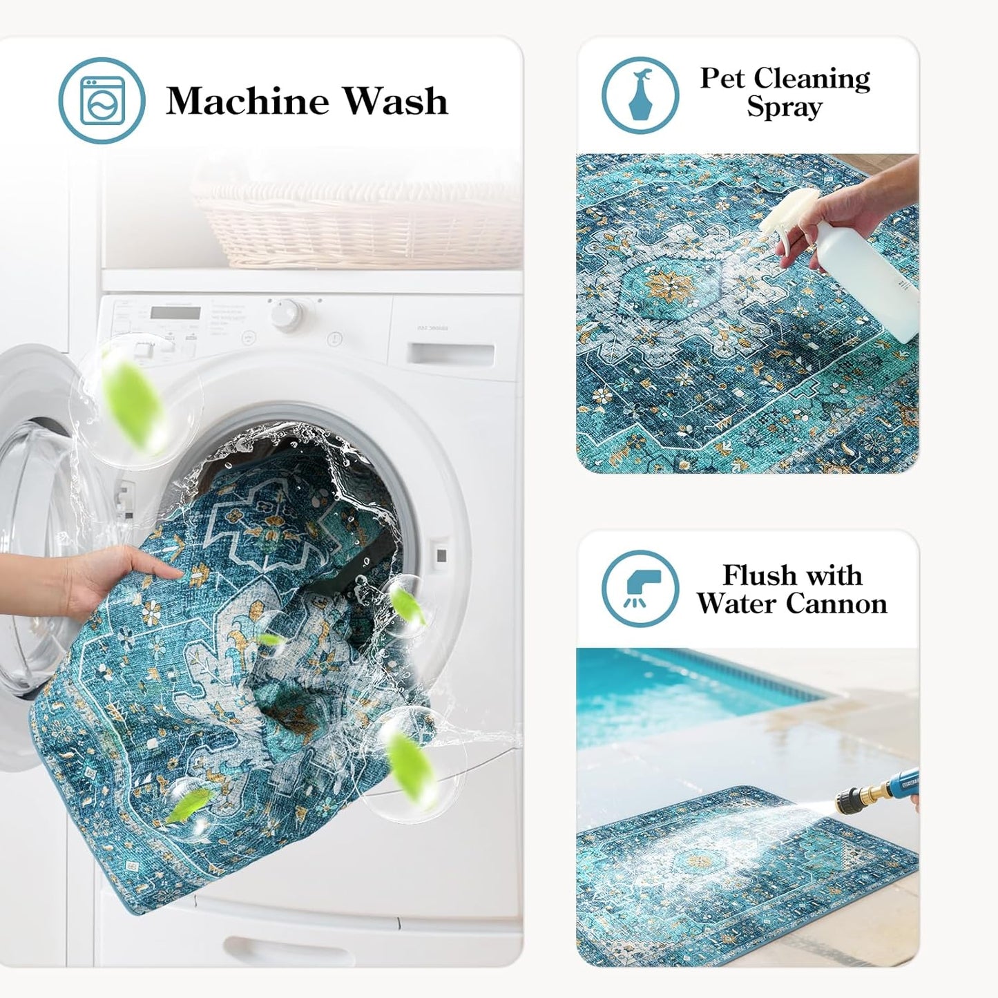 HAOCOO Washable Pee Pads for Dogs, (2 Pack) 3Ft x 4Ft Non-Slip Reusable Puppy Training Pads with Waterproof, Blue Super Absorbent Leak-Proof Whelping Pads Litter Mat for Pet Housebreaking