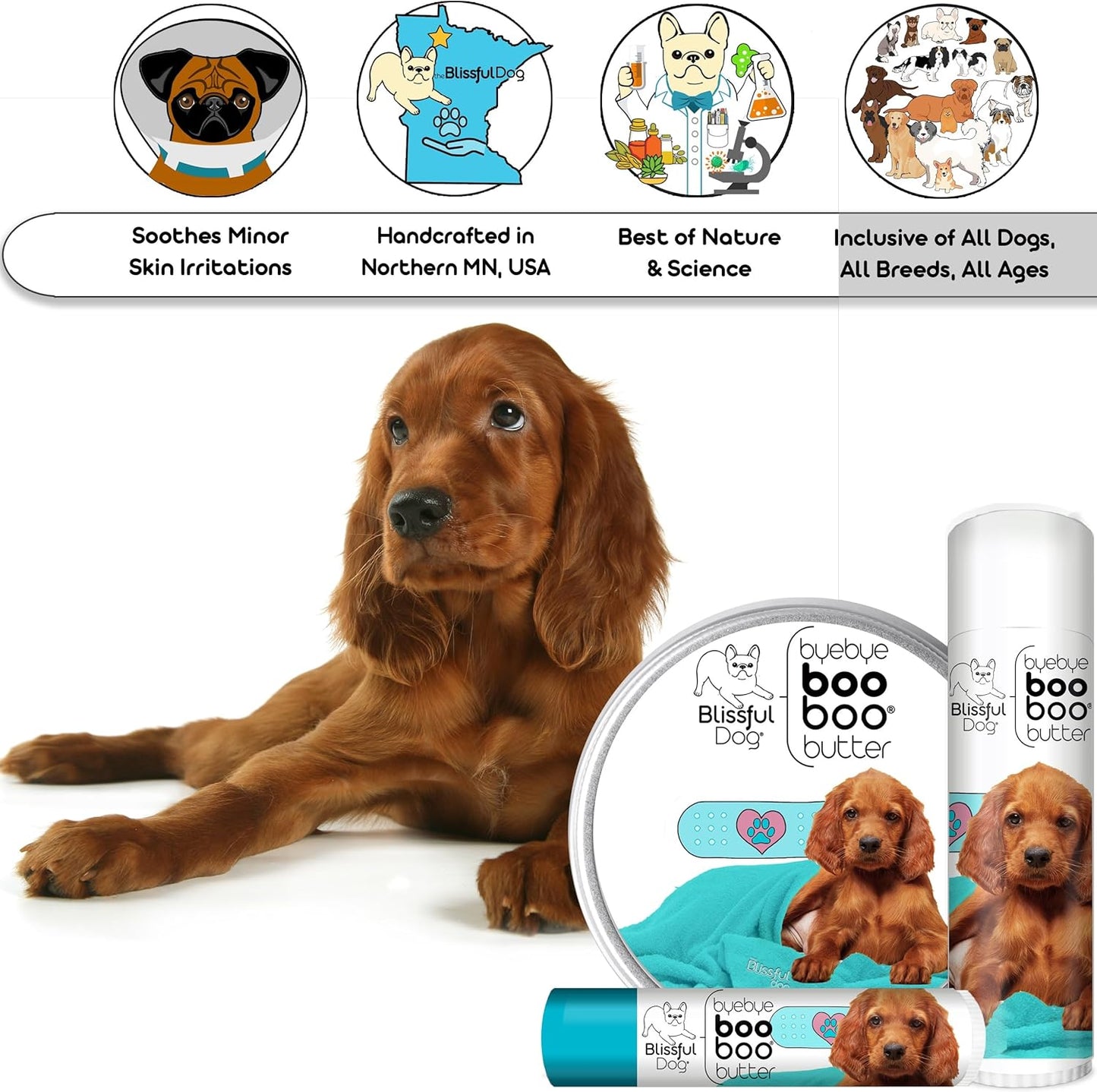 The Blissful Dog Irish Setter Boo Boo Butter, 16 Ounce