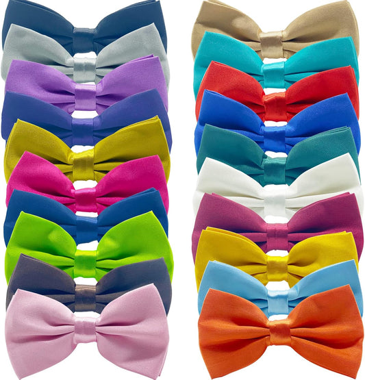Dog Collar Bowties - 20 PCS Birthday Gift Adjustable Pet Bow Ties for Boys Girls Puppy Cats Photography Grooming Multicolor Bows(Small)