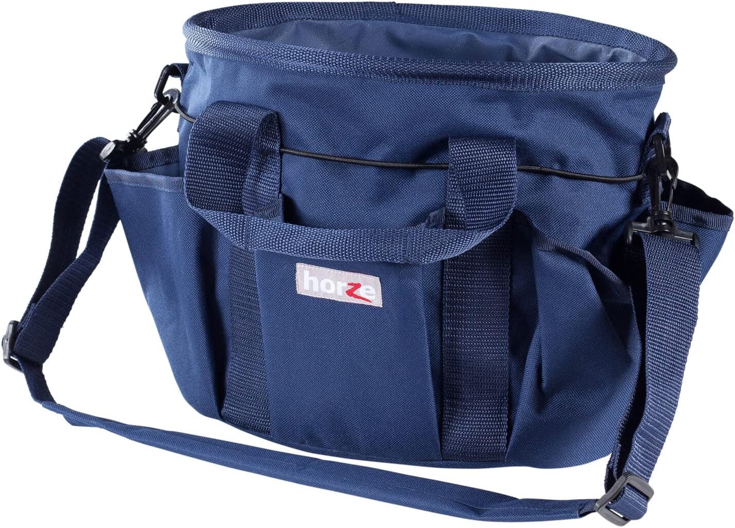 HORZE Grooming Tote Bag for Horses, Dogs with Shoulder Strap and 6 Pockets for Supplies | 12" x 8" x 9"