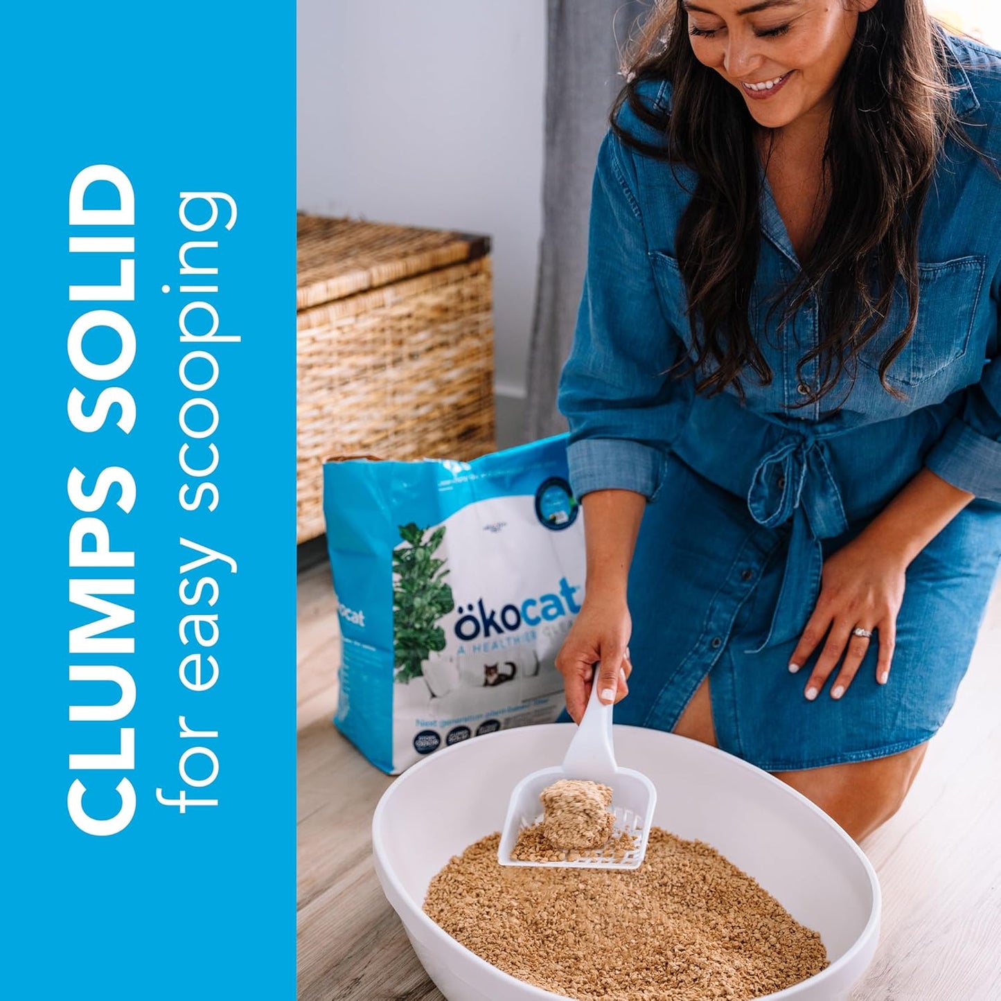 ökocat Original Low-Dust Natural Wood Clumping Cat Litter with Odor Control 16.6 lbs Large