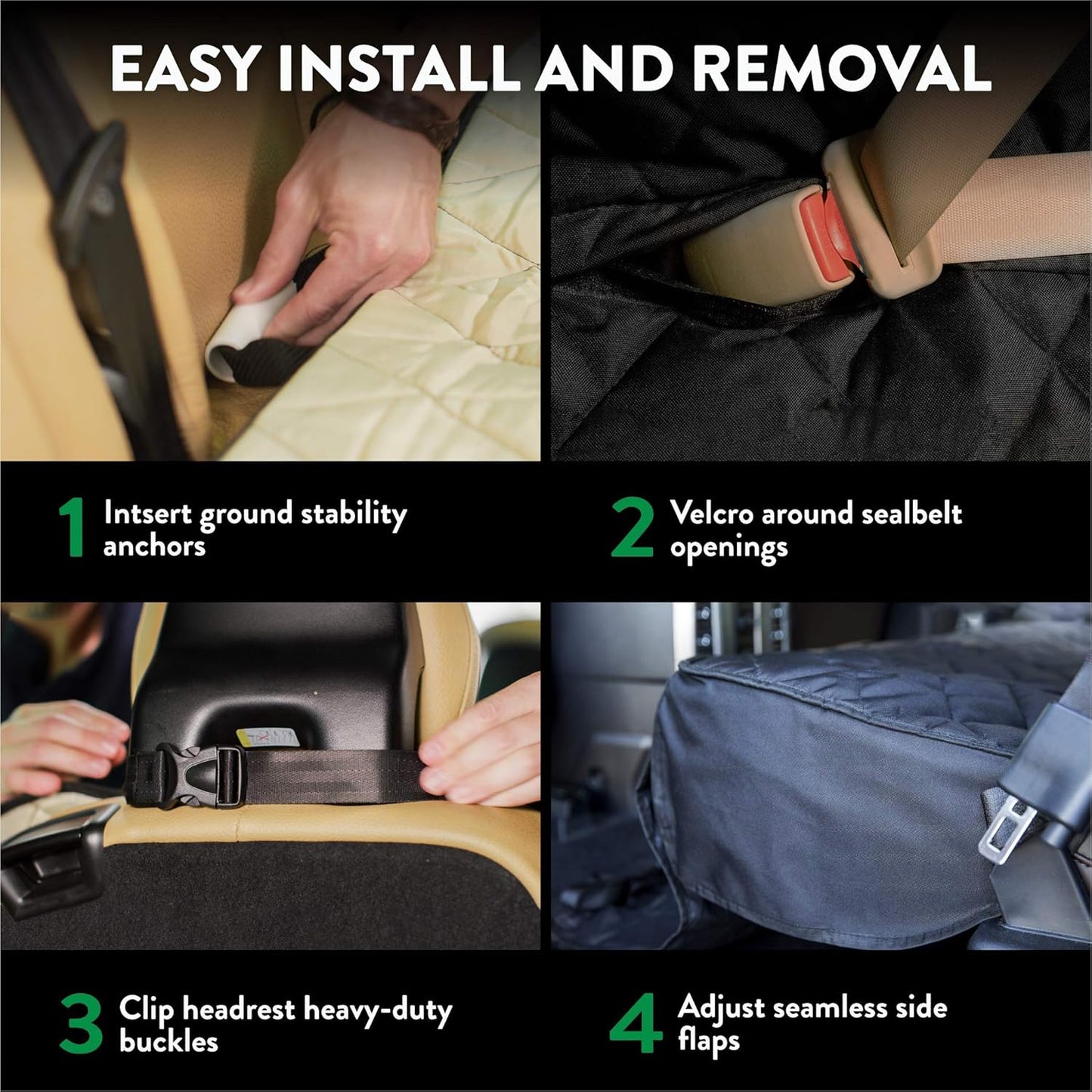 Plush Paws Products Velvet Rear Car Seat Protector w/Hammock | Washable & Waterproof Back Seat Dog Cover for Car, Truck, & SUV | Nonslip, Tear Resistant Pet Seat Cover | X-Large Desert Sand