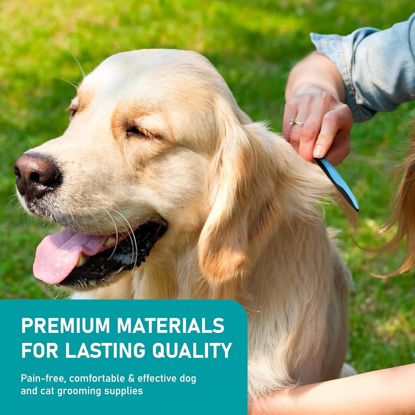 Maxpower Planet Pet Grooming Brush - Double Sided Shedding and Dematting Undercoat Rake Comb for Dogs and Cats,Extra Wide (C2 - Brush & Comb, Large)