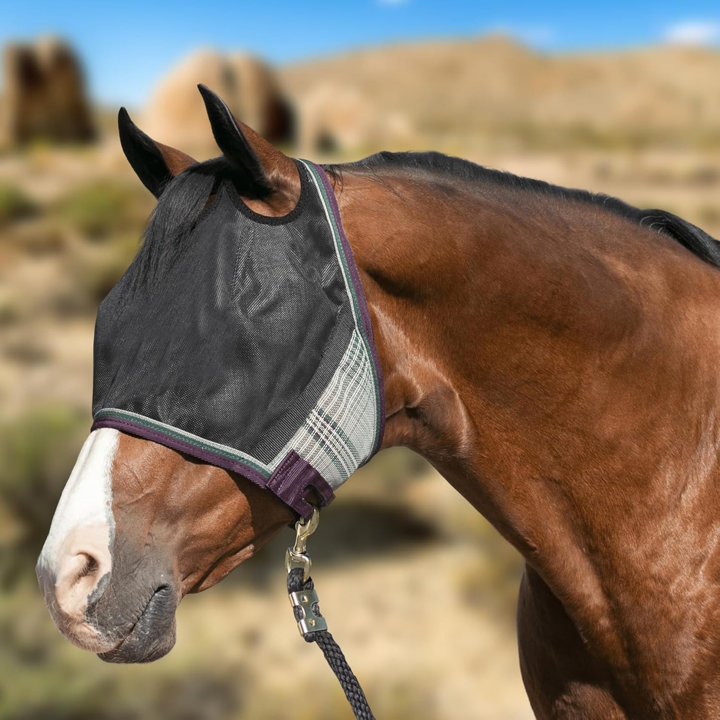 Kensington 90% UV Fly Mask CatchMask UViator - Without Ears & Forelock Freedom Web Trim Size: Medium Color: 2019 - Imperial Jade