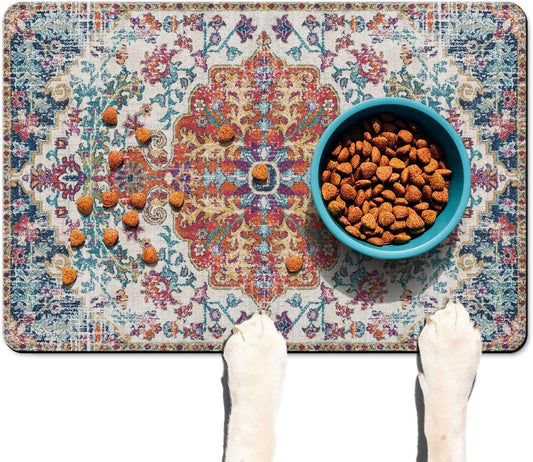 Pet Feeding Mat for Floors Waterproof Dog Mat for Food and Water Absorbent Quick Dry Non Slip mat for Cat Bowls