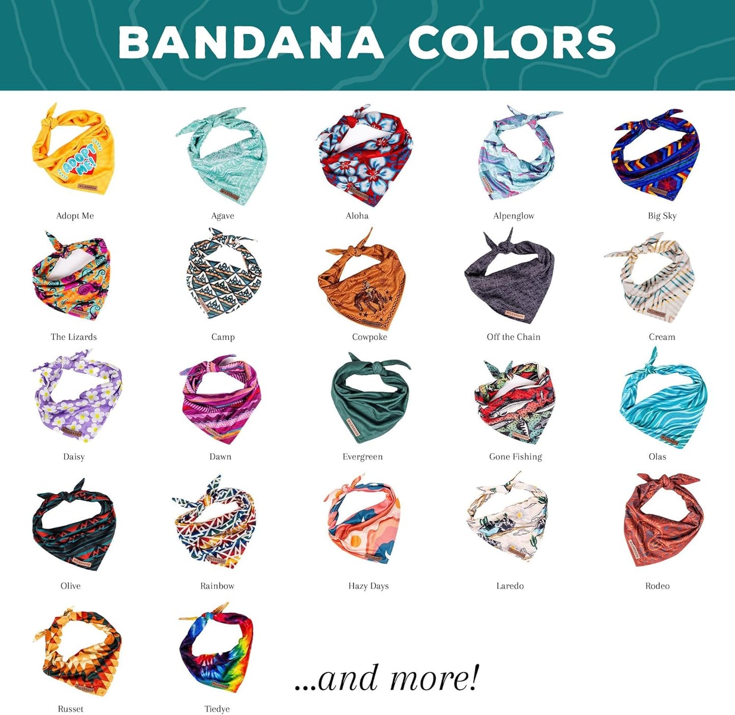 Wilderdog Dog Bandana with Lightweight Quick Drying Poly-Blend Mesh Material in Americana