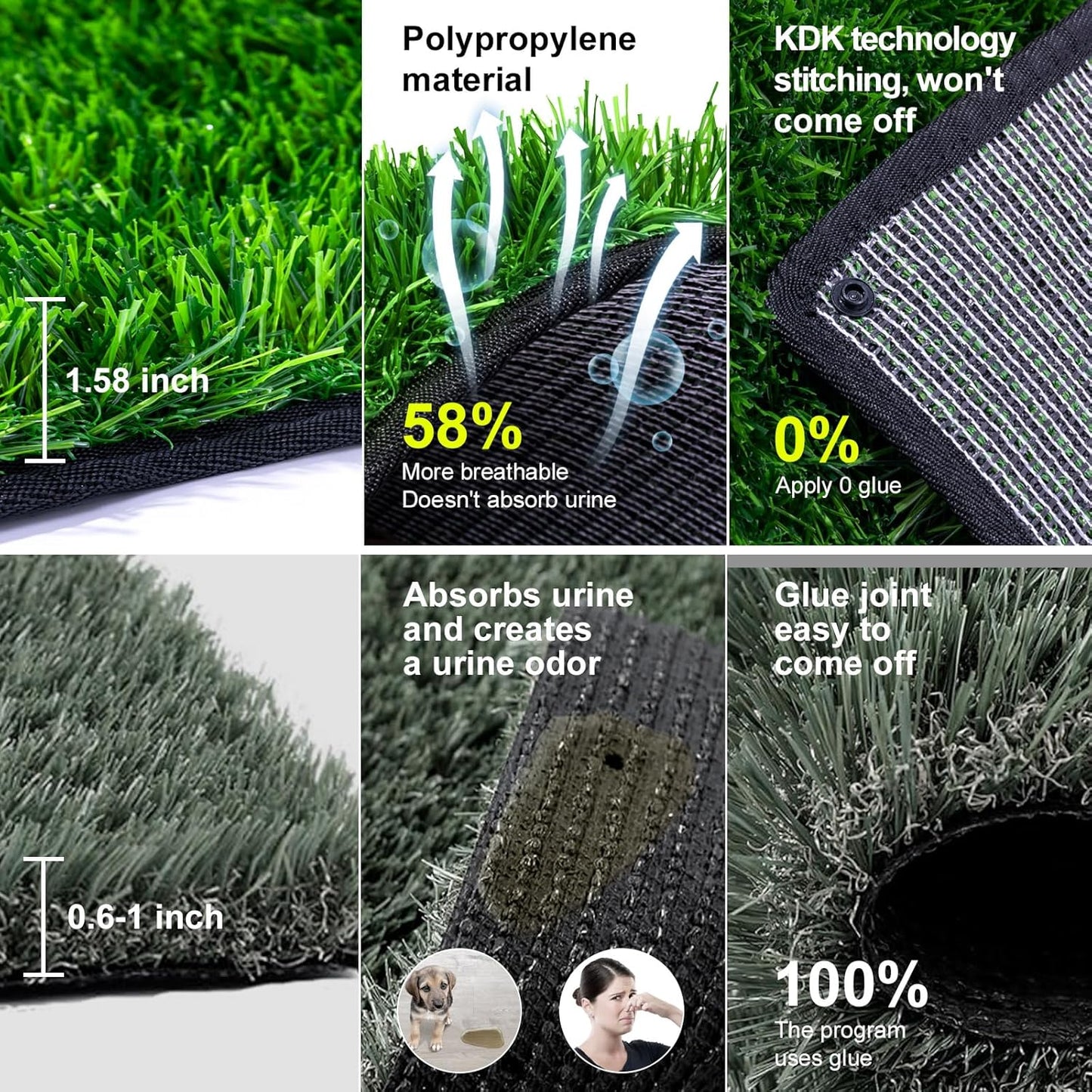 Pee Pads for Dogs with Fake Grass, 32" x 24" Indoor Artificial Grass for Dogs Potty, Lawn Pee Pads for Doggie Washable, Reusable and Lawn for Replacement, Puppy Training Litter Box for Outdoor Patio