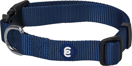 Blueberry Pet Essentials Dog Collar | Adjustable Nylon Dog Collar for Large Dogs | Classic True Navy Dog Collars for Small Dogs | Premium Pet Safety & Style with Secure Leash Attachment