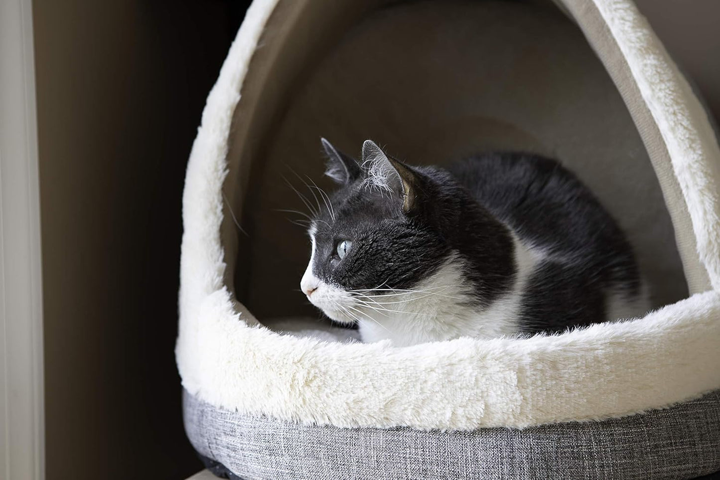 Best Pet Supplies Cozy Cat Cave by - Gray, 17 x 15 x 14