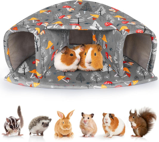 Unicorn Catcher Guinea Pig Hideout - Large Cozy Bed, Warm House, Washable Tunnel Accessories for Small Pets: Hamster, Chinchilla, Bunny