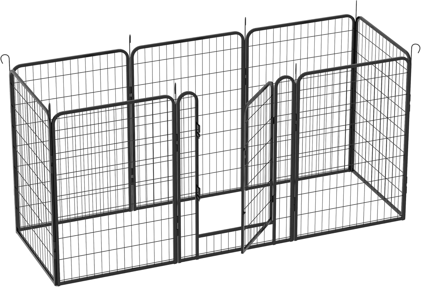 Dog Playpen, Outdoor Dog Fence, 12 Panels, 40" H Dog Pen for Large/Medium/Small Dogs, Heavy Duty Metal Pet Fence with Gate, Portable Dog Fence for RV Camping and Yard (Black)